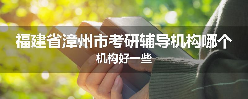 福建省漳州市考研辅导机构哪个机构好一些