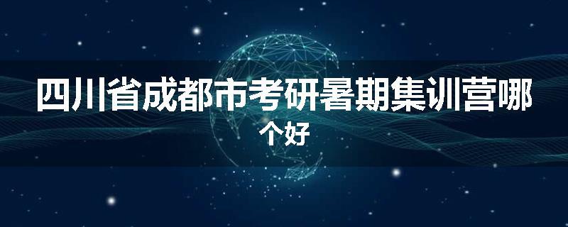 四川省成都市考研暑期集训营哪个好