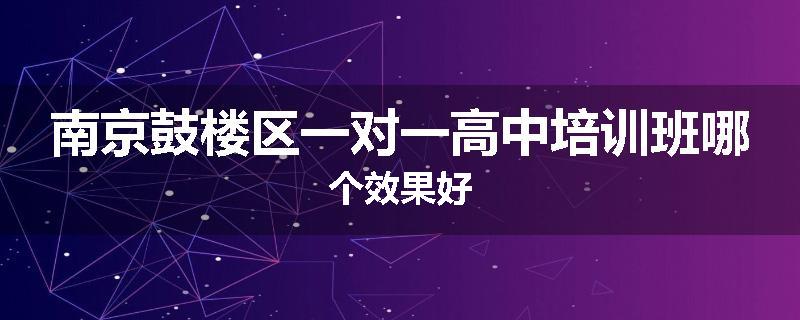 南京鼓楼区一对一高中培训班哪个效果好