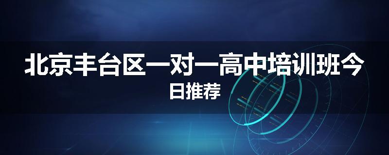 北京丰台区一对一高中培训班今日推荐