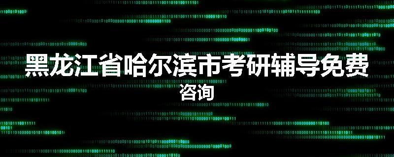 黑龙江省哈尔滨市考研辅导免费咨询
