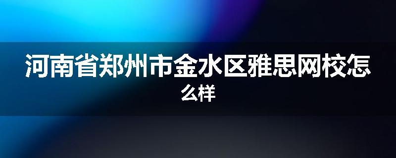 河南省郑州市金水区雅思网校怎么样