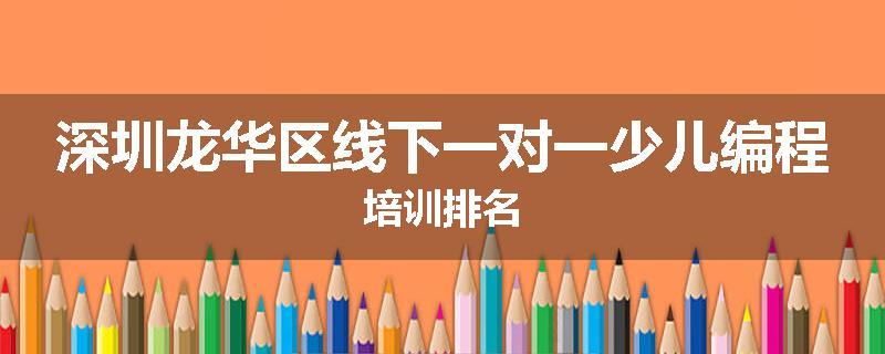深圳龙华区线下一对一少儿编程培训排名