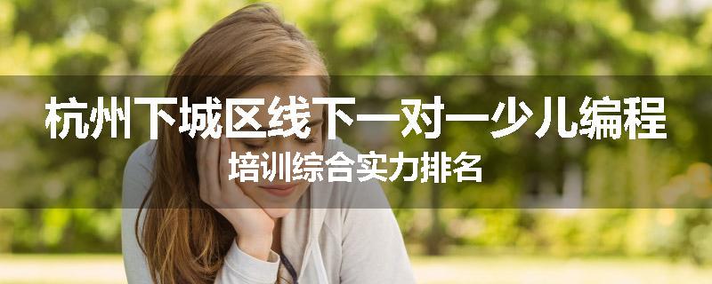 杭州下城区线下一对一少儿编程培训综合实力排名