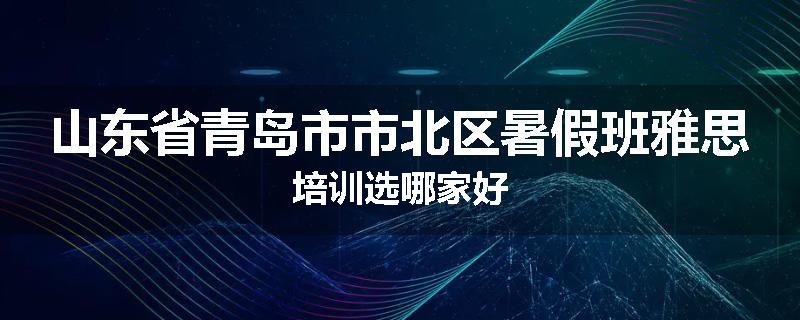 山东省青岛市市北区暑假班雅思培训选哪家好