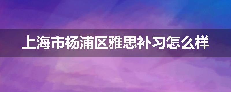 上海市杨浦区雅思补习怎么样