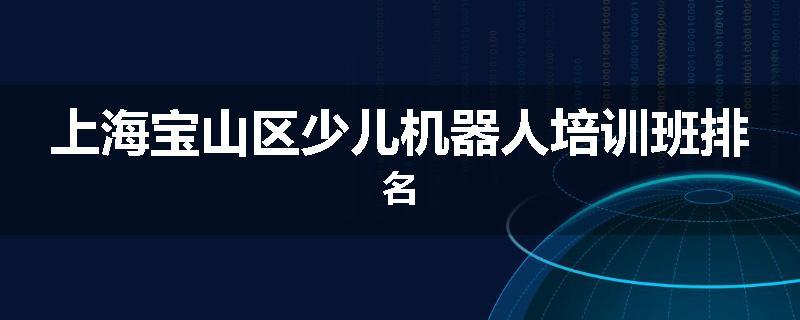 上海宝山区少儿机器人培训班排名