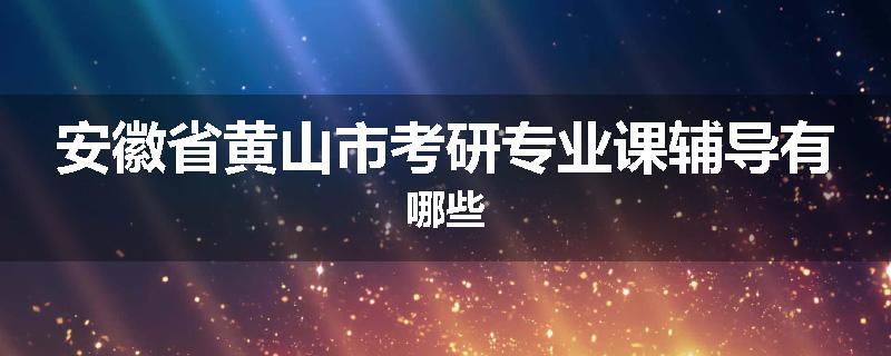安徽省黄山市考研专业课辅导有哪些