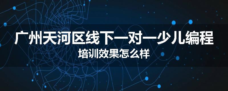 广州天河区线下一对一少儿编程培训效果怎么样