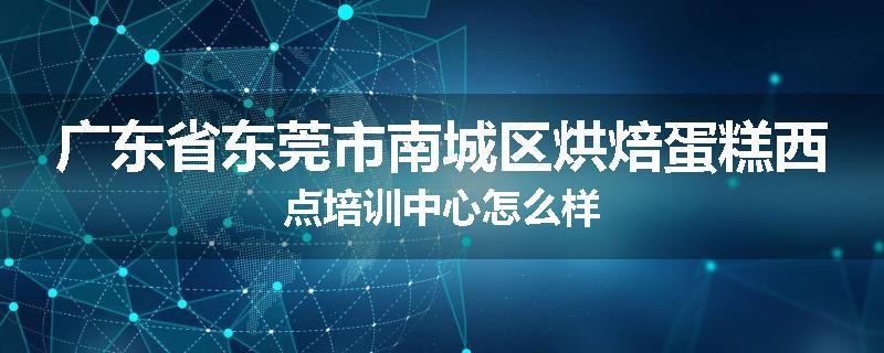 广东省东莞市南城区烘焙蛋糕西点培训中心怎么样