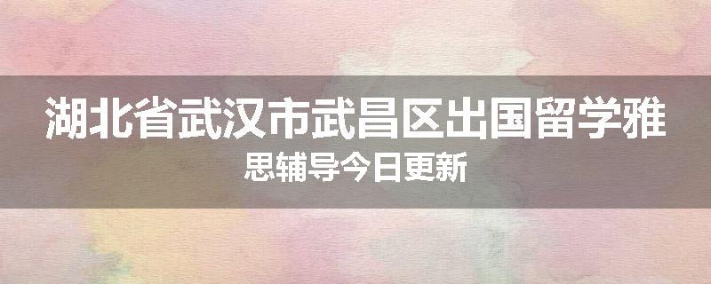 湖北省武汉市武昌区出国留学雅思辅导今日更新