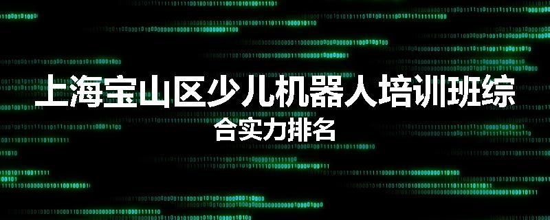 上海宝山区少儿机器人培训班综合实力排名