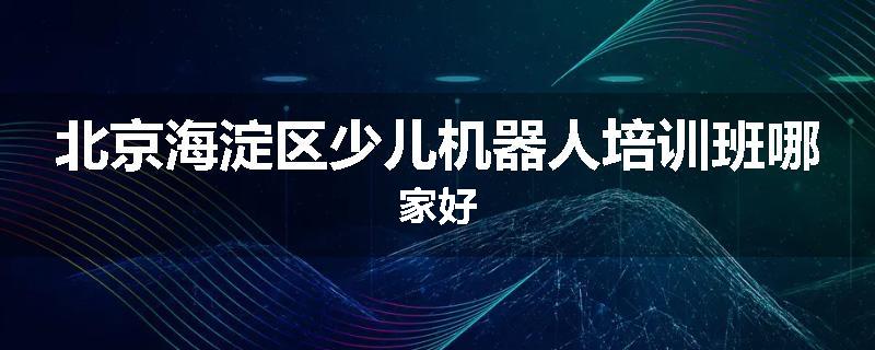 北京海淀区少儿机器人培训班哪家好