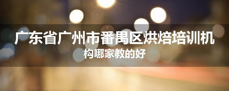 广东省广州市番禺区烘焙培训机构哪家教的好