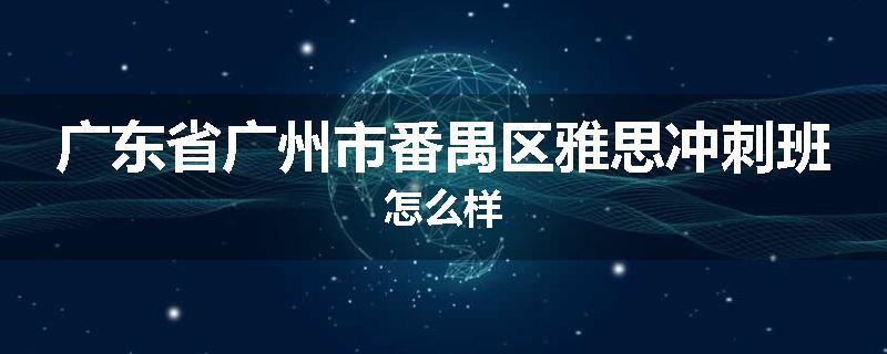 广东省广州市番禺区雅思冲刺班怎么样