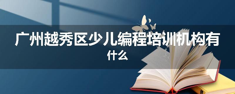 广州越秀区少儿编程培训机构有什么