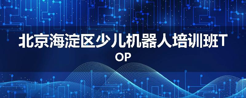 北京海淀区少儿机器人培训班TOP