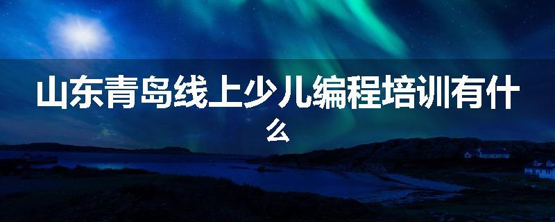 山东青岛线上少儿编程培训有什么