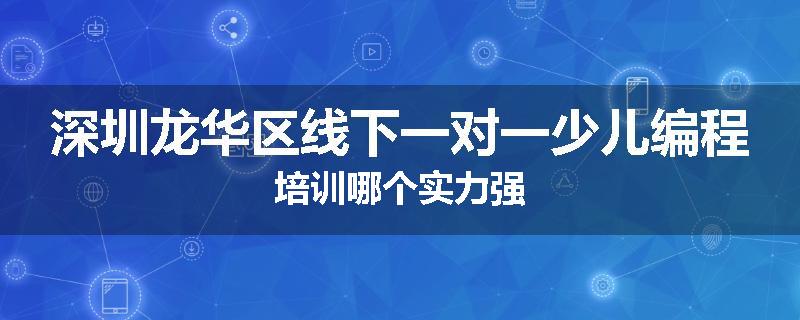 深圳龙华区线下一对一少儿编程培训哪个实力强