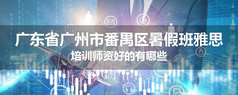 广东省广州市番禺区暑假班雅思培训师资好的有哪些