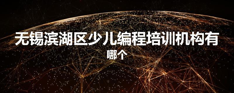 无锡滨湖区少儿编程培训机构有哪个