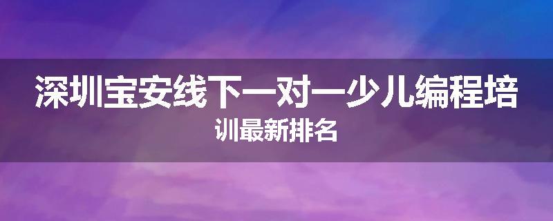深圳宝安线下一对一少儿编程培训最新排名