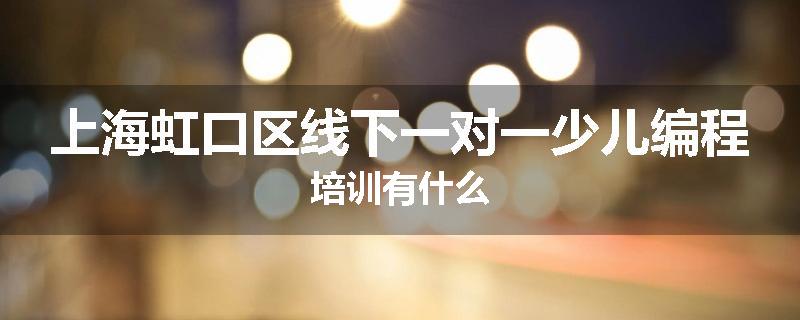 上海虹口区线下一对一少儿编程培训有什么