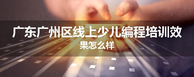 广东广州区线上少儿编程培训效果怎么样