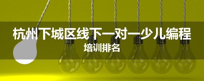 杭州下城区线下一对一少儿编程培训排名