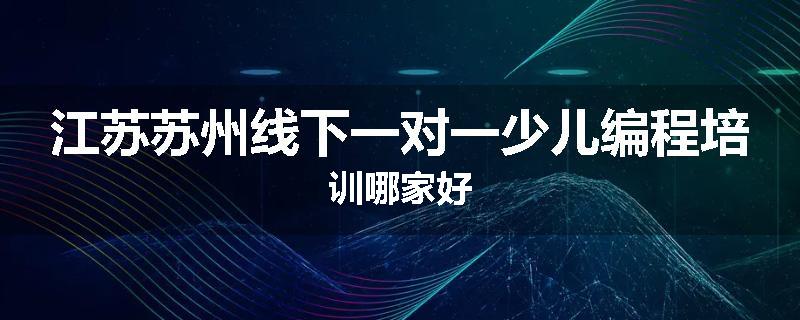 江苏苏州线下一对一少儿编程培训哪家好