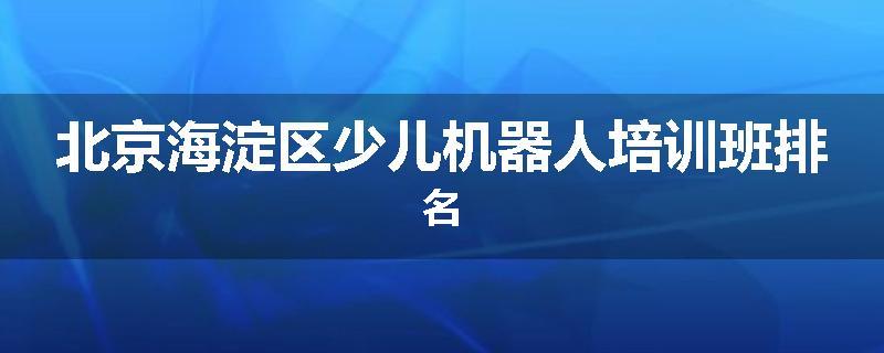 北京海淀区少儿机器人培训班排名