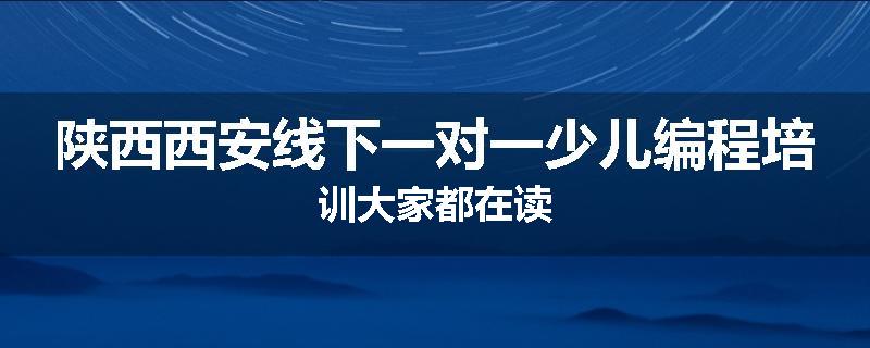 陕西西安线下一对一少儿编程培训大家都在读