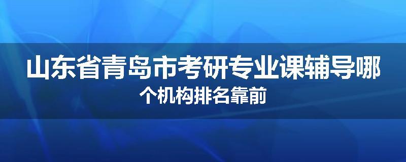 山东省青岛市考研专业课辅导哪个机构排名靠前