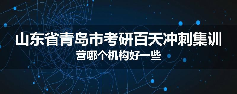 山东省青岛市考研百天冲刺集训营哪个机构好一些