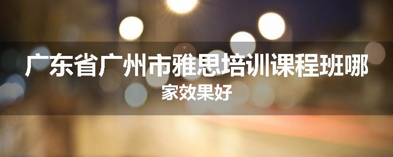 广东省广州市雅思培训课程班哪家效果好