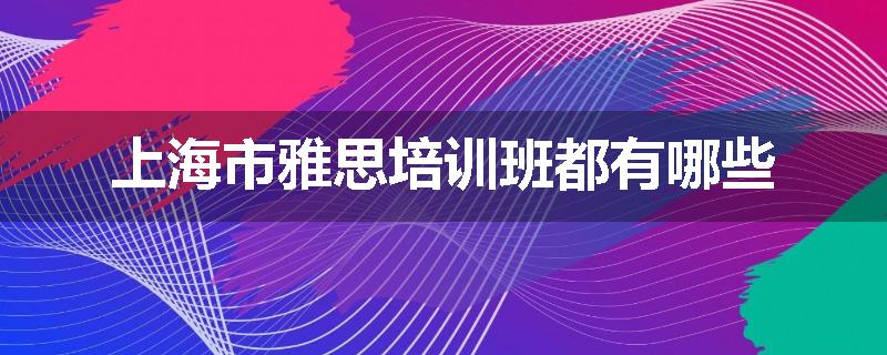 上海市雅思培训班都有哪些