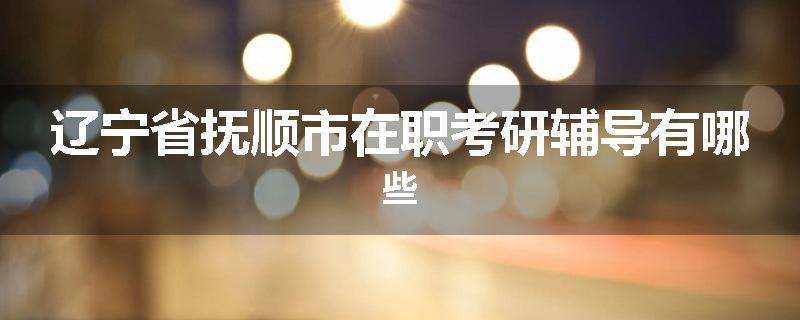 辽宁省抚顺市在职考研辅导有哪些