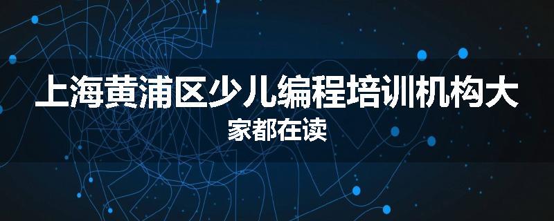 上海黄浦区少儿编程培训机构大家都在读