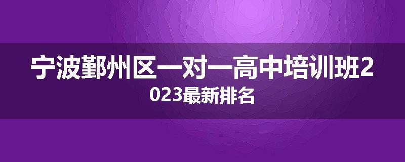 宁波鄞州区一对一高中培训班2023最新排名