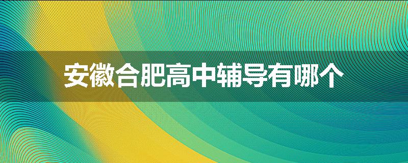 安徽合肥高中辅导有哪个