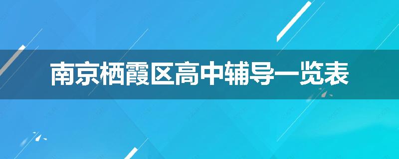 南京栖霞区高中辅导一览表