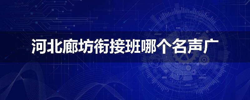 河北廊坊衔接班哪个名声广