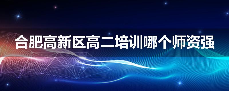 合肥高新区高二培训哪个师资强
