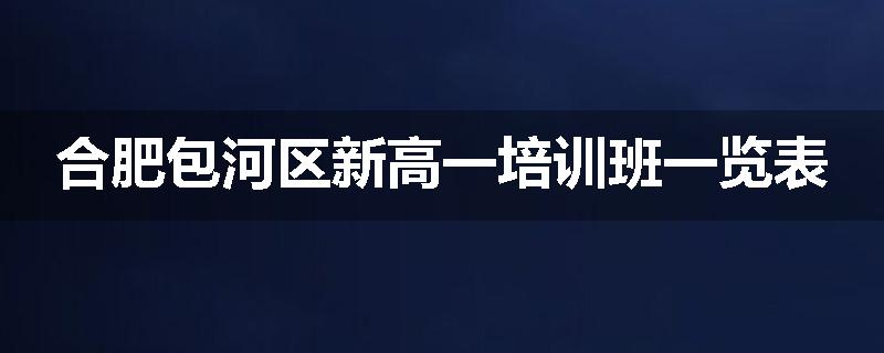 合肥包河区新高一培训班一览表