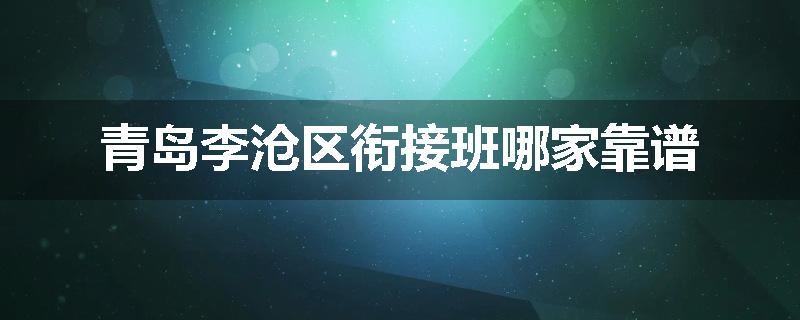 青岛李沧区衔接班哪家靠谱