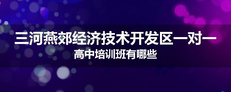 三河燕郊经济技术开发区一对一高中培训班有哪些