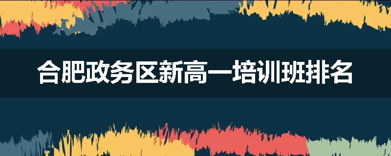 合肥政务区新高一培训班排名