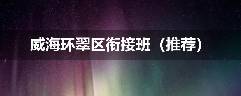威海环翠区衔接班（推荐）