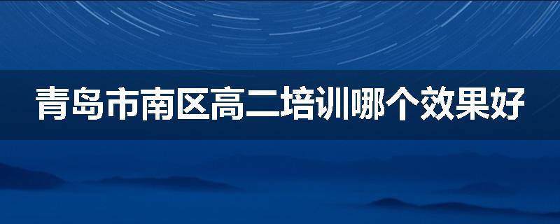 青岛市南区高二培训哪个效果好