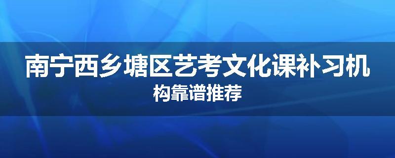 南宁西乡塘区艺考文化课补习机构靠谱推荐